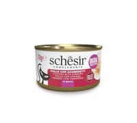 Schesir, Filets de Poulet aux crevettes en Bouillon, Nourriture Humide complémentaire pour Chats, Recette Originale, 100% Naturelle, 12 boîtes de 70 g
