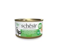 Schesir, Filets de Poulet avec Bar en gelée, en Conserve, Nourriture Humide complémentaire pour Chats, Recette Originale, 100% Naturel, sans cruauté, 12 x 70 g