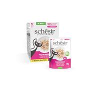Schesir, Filets de Poulet avec Jambon en gelée, Nourriture Humide complémentaire pour Chats, Recette Originale, 100% Naturel, 6 sachets de 70 g