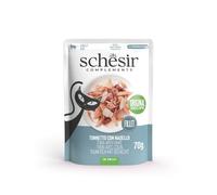 Schesir, Filets de Thon avec merlu en gelée, Nourriture Humide complémentaire pour Chat, Recette Originale, 100% Naturelle, 12 enveloppes de 70 g