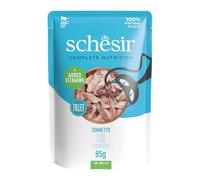 Schesir, Filets de Thon en gelée, Nourriture Humide complète pour Chats, en Sachet, 100% ingrédients naturels, sans cruauté, 12 x 85 g