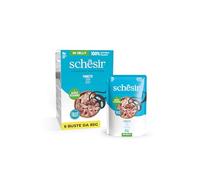 Schesir, Filets de Tonne en gélatine, Nourriture Humide complète pour Chats, en enveloppe, ingrédients 100% naturels, sans cruauté 6 x 85 g