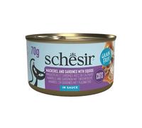 SCHESIR Grill Sardines et maquereau en sauce nourriture humide pour chat 70g