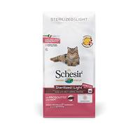 Schesir Ligne Light- Nourriture sèche pour Chats Adultes stérilisés, avec Jambon, Sac de 10 kg