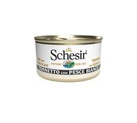 Schesir, Nourriture Humide pour Chats Adultes au goût de Thon avec Poisson Blanc, Filets en gelée, Total 2,04 kg (24 boîtes de 85 g)