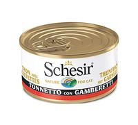 Schesir, Nourriture Humide pour Chats Adultes, Saveur de Barbecue aux crevettes en Filets et gélatine Molle - Total 2 kg (24 boîtes dosettes x 85 GR)