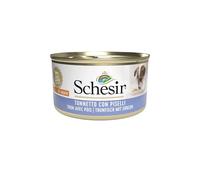 Schesir, Nourriture Humide pour Chiens Adultes avec Tonne et Pois, en gelée Douce (24 boîtes de 85 g)