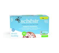 Schesir Nourriture pour Chat Jelly Thon et Bar Multipack 6 x 50 g (1 x 300 g)