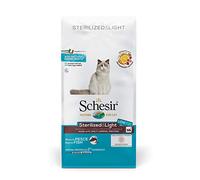 Schesir, Nourriture pour Chats Adultes stérilisés ou en surpoids, Ligne Light Saveur Poisson, croquettes - Format Sac de 10 kg