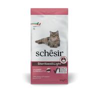 SCHESIR Original Sterilized and Light Jambon : croquettes pour chat stérilisé, faciles à digérer, 10 kg