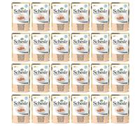 SCHESIR Pâtée pour chat au thon et au saumon, sachet individuel, 24 sachets de 5