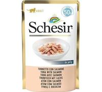 SCHESIR pour chats Single Dish thon avec saumon 50g