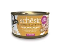 SCHESIR Saumon et thon en bouillon pour chats, 12 x 85 g