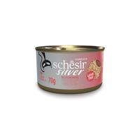 Schesir Silver, Goût Poulet et Canard, Nourriture Humide complète pour Chats âgés, (12 Feuilles de 70 g)