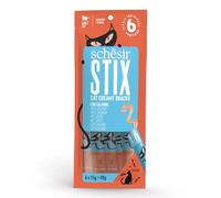 Schesir, Snack pour Chats Stix au Saumon (12 Paquets de 6 collations)