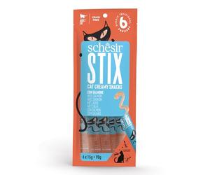 Schesir, Snack pour Chats Stix au Saumon (12 Paquets de 6 collations)
