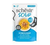 SCHESIR Soup Thon aux calamars, soupe complémentaire pour chats, 40 g