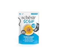 Schesir, Soupe aux Filets de Thon et de calamars, Nourriture Humide complémentaire pour Chats, Recette Originale, 100% Naturelle, 12 enveloppes de 40 g