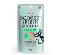 Schesir Special Aliment humide complet et équilibré pour chats exigeants 12 x 70 g (12 x Skin&Coat Saumon au poulet)