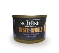 Schesir Taste The World Chien 8 x 150 g Nourriture humide pour chiens (poulet thaï noix de coco en bouillon)