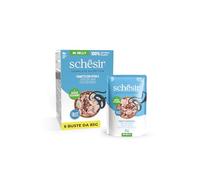 Schesir, Thon au Bar en gelée, Nourriture Humide complète pour Chats, en Sachet, ingrédients 100% naturels, Cruelty Free, 6 x 85 g
