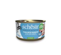 Schesir Thon au Bar en gelée, Nourriture Humide pour Chats, en canettes, 100% Naturel, avec vitamines ajoutées, 12 x 85 g