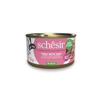 Schesir Thon au Jambon en gelée, Nourriture Humide pour Chats, en canettes, 100% Naturel, avec vitamines ajoutées, 12 x 85 g