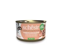Schesir Thon au Saumon en gelée, Nourriture Humide pour Chats, en canettes, 100% Naturel, avec vitamines ajoutées, 12 x 85 g