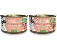 Schesir Thon au Saumon en gelée, Nourriture Humide pour Chats, en canettes, 100% Naturel, avec vitamines ajoutées, 12 x 85 g (Lot de 2)