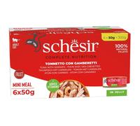 SCHESIR Thon aux crevettes en gelée nourriture humide pour chats 6x50g