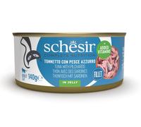 SCHESIR Thon aux sardines en gelée, nourriture humide pour chats, 140 g