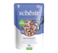 Schesir, Thon avec alicettes en gelée, Nourriture Humide complète pour Chats, en Sachet, 100% ingrédients naturels, sans cruauté, 12 x 85 g