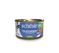 Schesir Thon avec anchovettes en gelée, Nourriture Humide pour Chats, en canettes, 100% Naturel, avec vitamines ajoutées, 12 x 85 g
