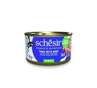 Schesir Thon avec Boeuf en gelée, Nourriture Humide pour Chats, en canettes, 100% Naturel, avec vitamines ajoutées, 12 x 85 g