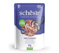 Schesir Thon avec bœuf en gelée, Nourriture Humide complète pour Chats, en sachets, 100% Naturel, avec vitamines ajoutées, 12 x 85 g