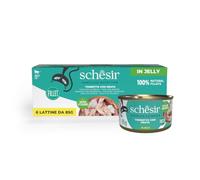 Schesir, Thon avec doré en gelée, Nourriture Humide complète pour Chats, avec des vitamines supplémentaires, 100% Naturel, 6 boîtes de 85 g