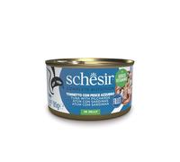 Schesir, Thon avec Poisson Bleu en gelée, Nourriture Humide complète pour Chats, en Conserve, 100% ingrédients naturels, sans cruauté, 12 x 85 g