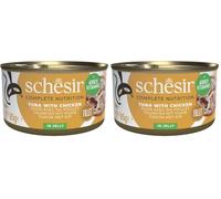 Schesir, Thon avec Poulet en gelée, Nourriture Humide complète pour Chats, en Conserve, 100% ingrédients naturels, sans cruauté, 12 x 85 g (Lot de 2)