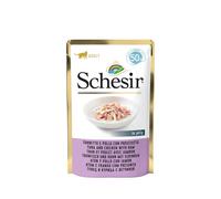 SCHESIR pour chats Single Dish Thon avec poulet et jambon 50g