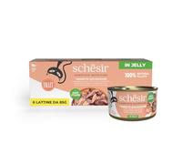 Schesir, Thon avec Saumon en gelée, Nourriture Humide complète pour Chats, en Conserve, avec des vitamines supplémentaires, 100% Naturel, 6 x 85 g