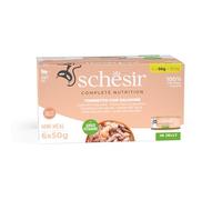 Schesir, Thon avec Saumon, Nourriture Humide pour Chats, 8 x 6 boîtes de 50 g