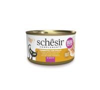 Schesir, Thon Clair et Poulet avec Jambon en gelée, Nourriture Humide complète pour Chats, en Sac, ingrédients 100% naturels, Cruelty Free, 12 x 85 g