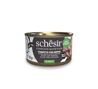 Schesir, Thon en gelée avec calamars, Nourriture Humide complète pour Chats, en Conserve, avec des vitamines supplémentaires, 100% Naturel, 12 x 85 g