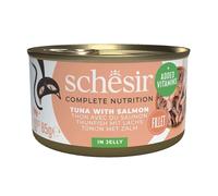 SCHESIR Thon et saumon en gelée, nourriture humide pour chats, 85 g