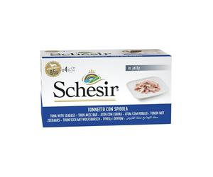 SCHESIR Thon et sébaste en gelée, nourriture humide pour chiens, 4 x 85 g