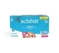 Schesir, Thon Naturel, Nourriture Humide pour Chats dans Son Propre jus, 8 x 6 boîtes de 50 g