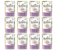 SCHESIR Thon, poulet et jambon en gelée pour chats 12×50 g