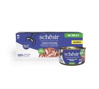 Schesir, Ton avec Boeuf en gelée, Nourriture Humide complète pour Chats, 100% Naturelle, 6 boîtes de 85 g