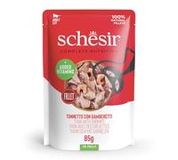 Schesir, Ton avec crevettes en gelée, Nourriture Humide complète pour Chats, en enveloppe, ingrédients 100% Naturel, sans cruauté 12 x 85 g