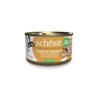 Schesir, Ton avec Poulet en gélatine, Nourriture Humide complète pour Chats, en boîte, ingrédients 100% naturels, sans cruauté 12 x 85 g